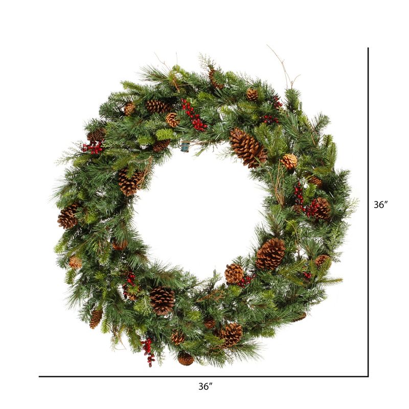 Vickerman Cibola Mix Berry Artificial Christmas Wreath, 3 of 4