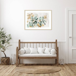 Amanti Art Golden Green Branches by Alex Black Wood Framed Wall Art Print - 1 of 4