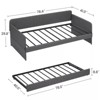 Twin Size Daybed with Trundle, Upholstered Sofa Bed Frame with Metal Slats, Platform Bed Frame, Single Daybed for Bedroom Living Room Guest Room - 4 of 4