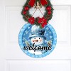 Lomsoe Christmas Wooden Hanging Decor Welcome Door Sign Snowman Wooden Farmhouse Wall Front Door Hanger Christmas Sign Christmas Gift - 2 of 4