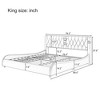 Sapphtopaz Bed Frame with Thickened Headboard Faux Leather Upholstered Platform Bed with Bluetooth Speakers and LED Bed for Bedroom - 4 of 4