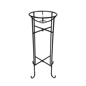 24" Metal Gazing Globe Stand - Alpine Corporation: Pedestal Display for Outdoor Decor, Black Finish - 1 of 4
