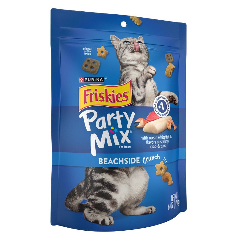 Purina Friskies Party Mix Beachside Crunch Crunchy with Chicken and Seafood Flavor Cat Treats, 5 of 10