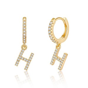 Turandoss 18K Gold Huggie Hoop Earrings for Girls Women - 1Pair Dainty Initial Cartilage Dangle Diamond Earring Hypoallergenic, Christmas Gifts - 1 of 4