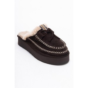 Yalina - Brown Genuine Leather Platform Moccasin Slipper (Women) | Forever & Always Shoes - 1 of 4
