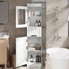 67" Tall Bathroom Cabinet with 4 Doors &  Glass Drawer, Adjustable Shelves, Freestanding Organizer for Kitchen Living Room - 4 of 4