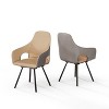 2PCS 360 Swivel Upholstered Accent Chairs Microfiber Leather Dining Room Chairs with Armrest for Kitchens, Reception Room Side Chairs - 2 of 4