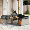 vidaXL 10 Piece Patio Sofa Set with Cushions Gray Poly Rattan - 2 of 4