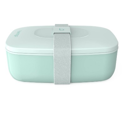 Aqua Stackable Bento Lunch Box with Built-in Utensils