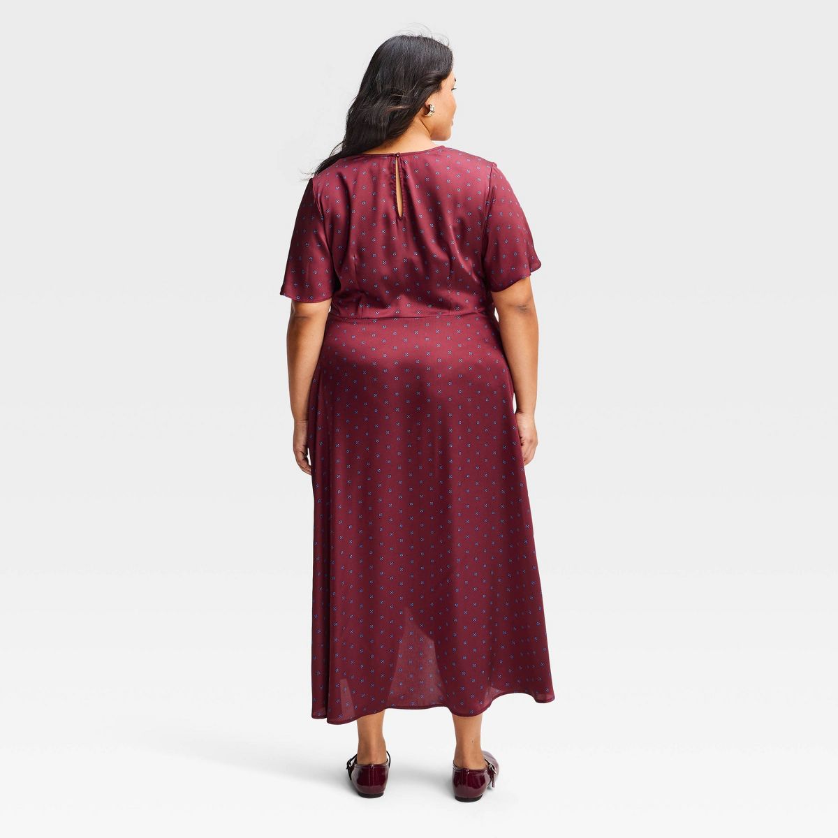 Women's Short Flutter Sleeve Ruched Maxi Dress - A New Day™ - thumbnail 5