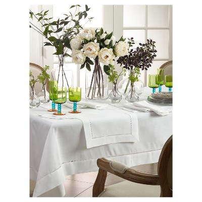 White Hemstitch Design Polyester Table Runner 16"x120"