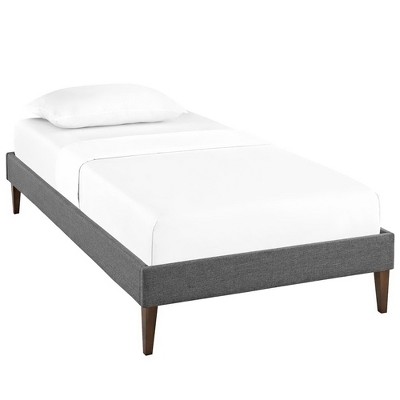 Modway Sharon Twin Fabric Bed Frame with Squared Tapered Legs – Modern Upholstered Twin Platform Bed with Sturdy Wood Slats