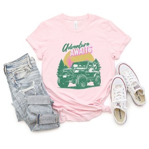 Simply Sage Market Women's Adventure Awaits Jeep Short Sleeve Graphic Tee - 1 of 2