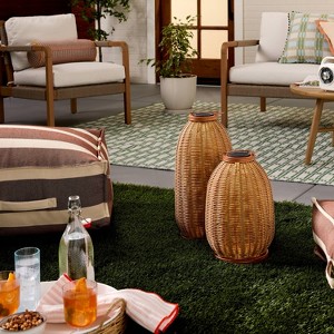 Rattan Solar Outdoor Patio Lantern - Hearth & Hand™ with Magnolia - 1 of 4