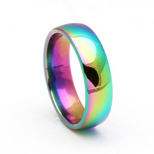 6mm Stainless Steel Wedding Band Ring Women Men Ginger Lyne Collection - 1 of 4
