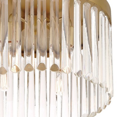Emory Modern Gold 4-Light Flush Mount with Glass Crystals