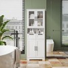 KTMBDW 67" Tall Bathroom Storage Cabinet, Freestanding Floor Storage with Glass Doors and Drawers, Bathroom Cabinet for Laundry Room, Office, White - 4 of 4
