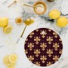 Avenie Fleur De Lis In Royal Burgundy Cutting Board - Round - 2 of 3