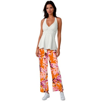 VENUS Womens Linen Side Slit Pant