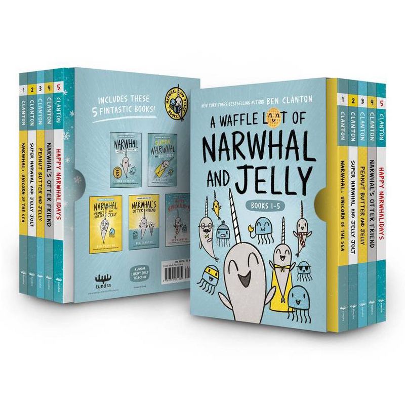 A Waffle Lot of Narwhal and Jelly (Hardcover Books 1-5) - (Narwhal and Jelly Book) by  Ben Clanton (Mixed Media Product), 1 of 2
