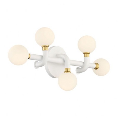 George Kovacs Lighting Tubular 2 - Light Vanity in  Matte White/Honey Gold