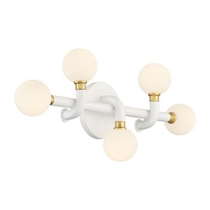 George Kovacs Lighting Tubular 2 - Light Vanity in  Matte White/Honey Gold - 1 of 4