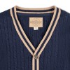 Hope & Henry Boys' Organic Long Sleeve Cable Knit Cardigan Sweater with Stripe Trim, Kids - image 2 of 4