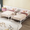 Twin Over Twin Metal Bunk Bed with Shelf and Guardrails - 2 of 4