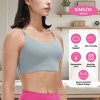 NPolar "Women's Strap Sports Bra Padded Strappy Crop Top, Square Neck, Removable Pads for Gym & Yoga" Grey Size M - 2 of 4
