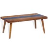 vidaXL Rectangular Coffee Table, Handmade, Solid Teak Wood, 39.4''x19.7''x15.8'',  Brown and Blue - 4 of 4
