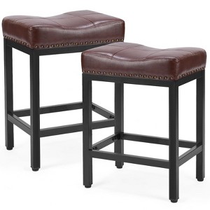 JIONJOY Saddle Upholstered 24.21  Counter Stool Set of 2 | Brown - 1 of 4
