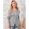 Garvee Women Long Sleeve Button Down Open Front Ribbed Knit Crop Cardigan Tops Slim Fit Sweater Pullover - 3 of 4