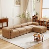 Oversized 142.5" Chenille Modular L-Shaped Sectional Sofa with Cylindrical Cushios and Storage Seat, 5-Piece Free combination Sofa - 2 of 4