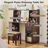 Makeup Vanity Desk with Mirror & Stool, 47"W Large Dressing Table with Open Storage Shelves, Modern Makeup Vanity Table for Bedroom Dressing Room - 3 of 4