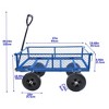 Heavy Duty Garden Cart, Utility Metal Wagon with Removable Mesh Sides and 180° Rotating Handle - 2 of 4