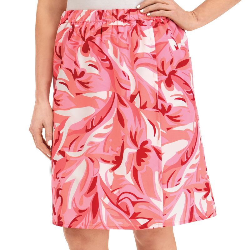Collections Etc Swirl Pattern Elasticized Waist Skort with Side Pockets, 1 of 6