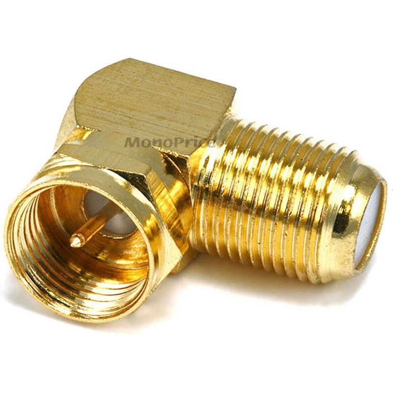 Monoprice F Type Right Angle Female to Male Adapter | Gold Plated, 3 of 4