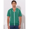 Lars Amadeus Men's Solid Color Zip Up Short Sleeve Hoodies Sweatshirt - 3 of 4