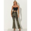INSPIRE CHIC Women's Sparkle Sequin Stretch High Waist Shiny Flare Bottoms Pants - 4 of 4