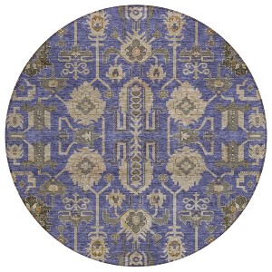 Purple Beige And Taupe Oriental Washable Indoor Outdoor Area Rug - 1 of 4