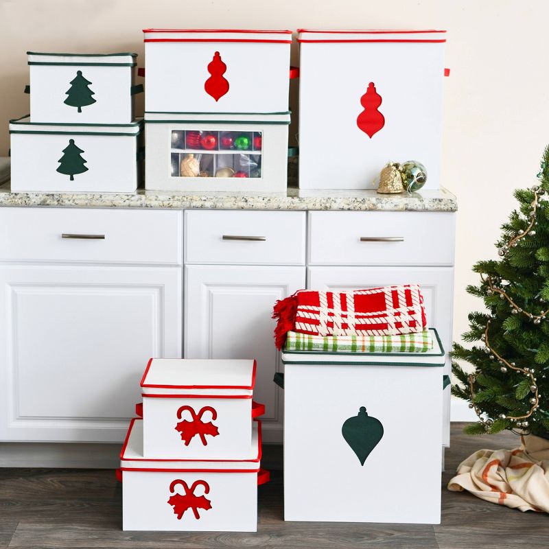 Household Essentials Ornament Storage Chest with 48 Pockets Green, 6 of 14