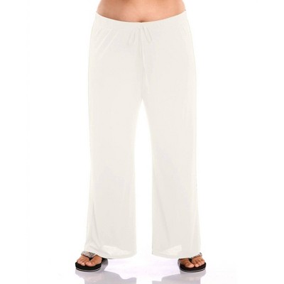 Women's Plus Size Tie Front Lounge Beach Cover Up Pant - Always for Me