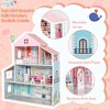 Costway Wooden Dollhouse For Kids 3-Tier Toddler Doll House W/Furniture Gift For Age 3+ - 4 of 4
