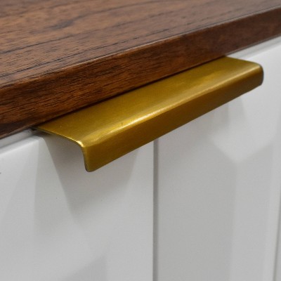 Ginny Mid-Century 2-Drawer Walnut Nightstand with White Accents