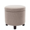 Round Storage Ottoman with Lift Off Lid - WOVENBYRD - 2 of 4