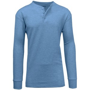 Galaxy By Harvic Men's Oversized Waffle-Knit Thermal Henley - 1 of 2