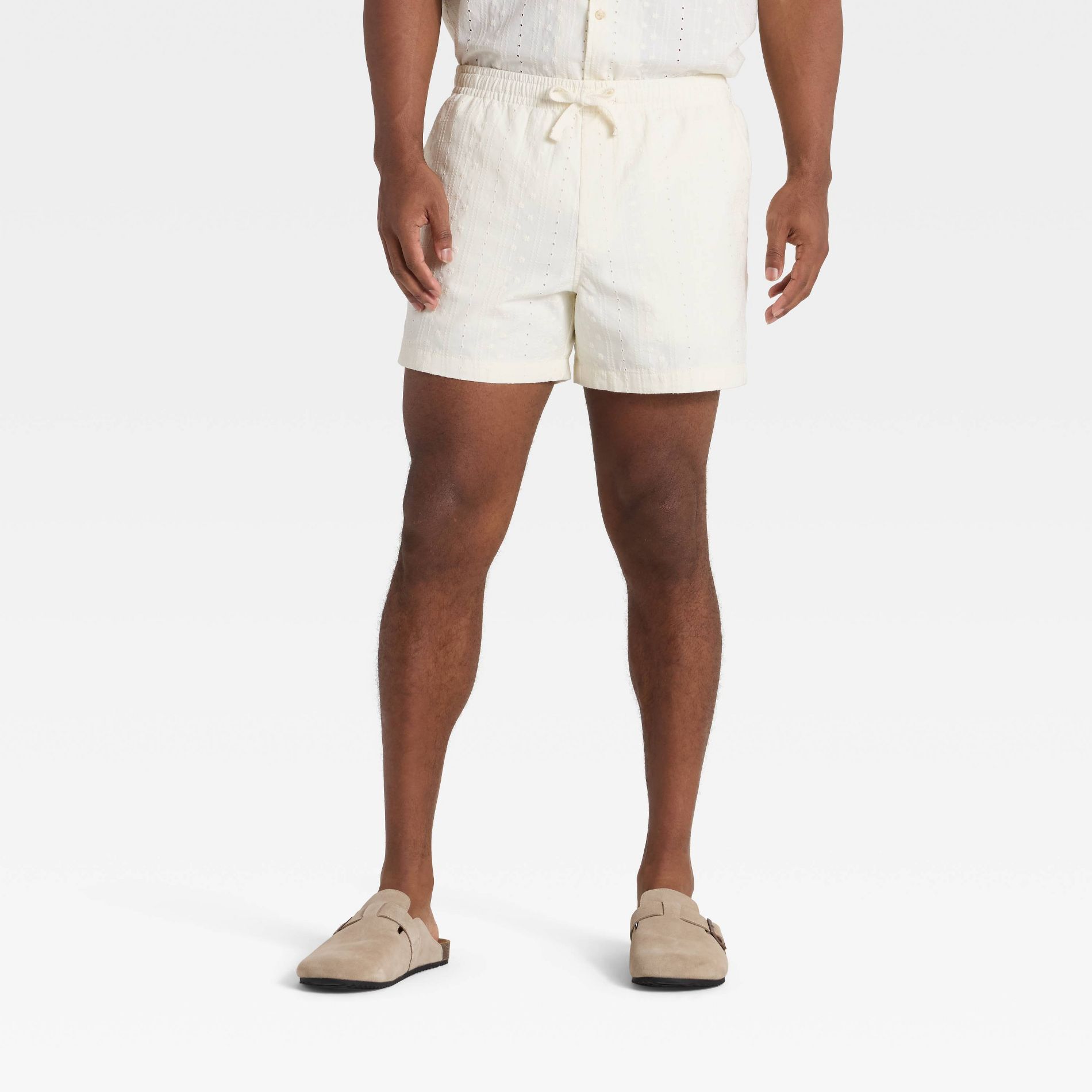 Men's 5" Elevated Pull-On Shorts - Goodfellow & Co™ Off-White M
