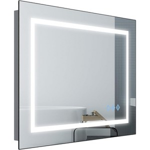 32x24 inch Bathroom Vanity Mirror with LED Lights, Anti-Fog Dimmable Wall Mounted Makeup Mirror for Living Room Bedroom Bathroom - 1 of 4