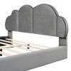 Queen Size Platform Bed Frame with Upholstered Cloud-shaped Headboard and Wooden Slats Support, No Box Spring Needed/Easy Assembly - 3 of 4
