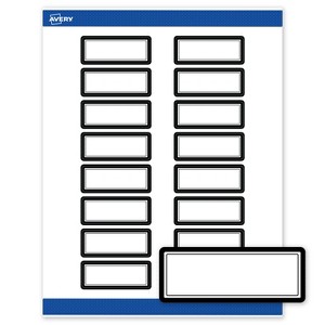 Avery® Labels, 1" x 2-5/8", Double Black Border, Matte White, 160ct - 1 of 4